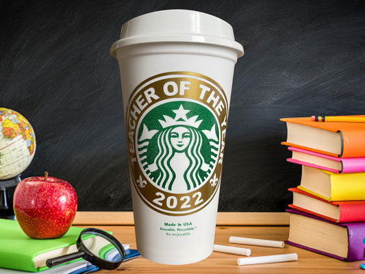 Teacher Of The Year 2024 Personalized Starbucks Travel Tumbler